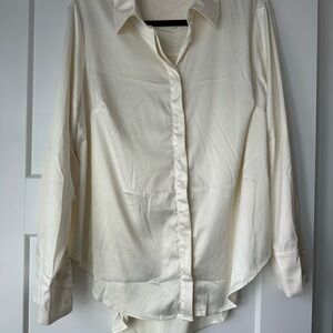 Lane Bryant Cream Button Down Shirt